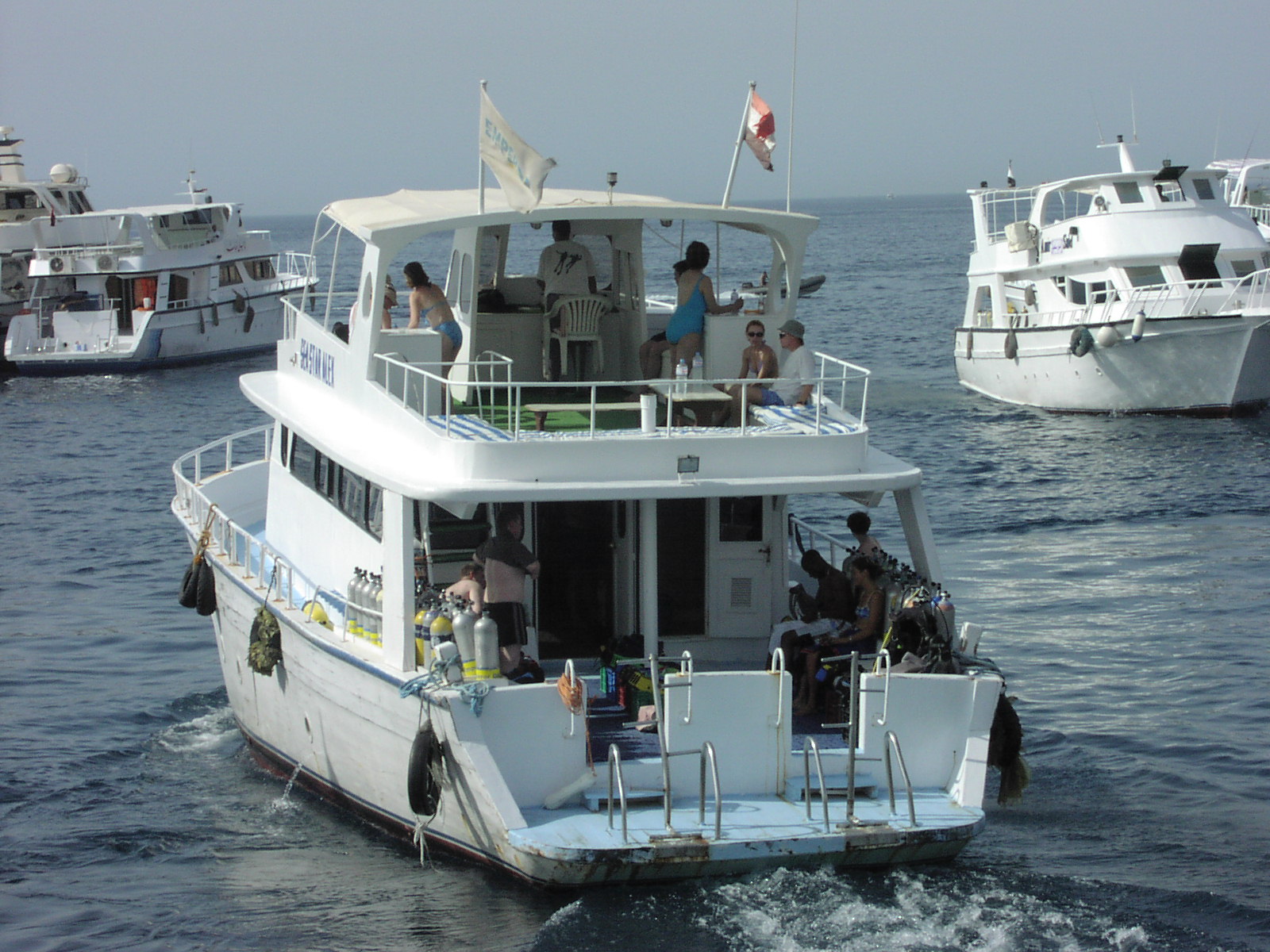 Dykningsbåt i Sharm i Egypten
